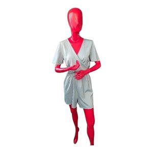 Light Gray Wrap Romper